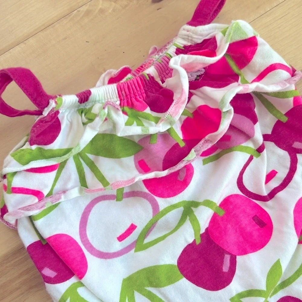Koala Baby Bubble Romper Pink Cherries Size 6 Months